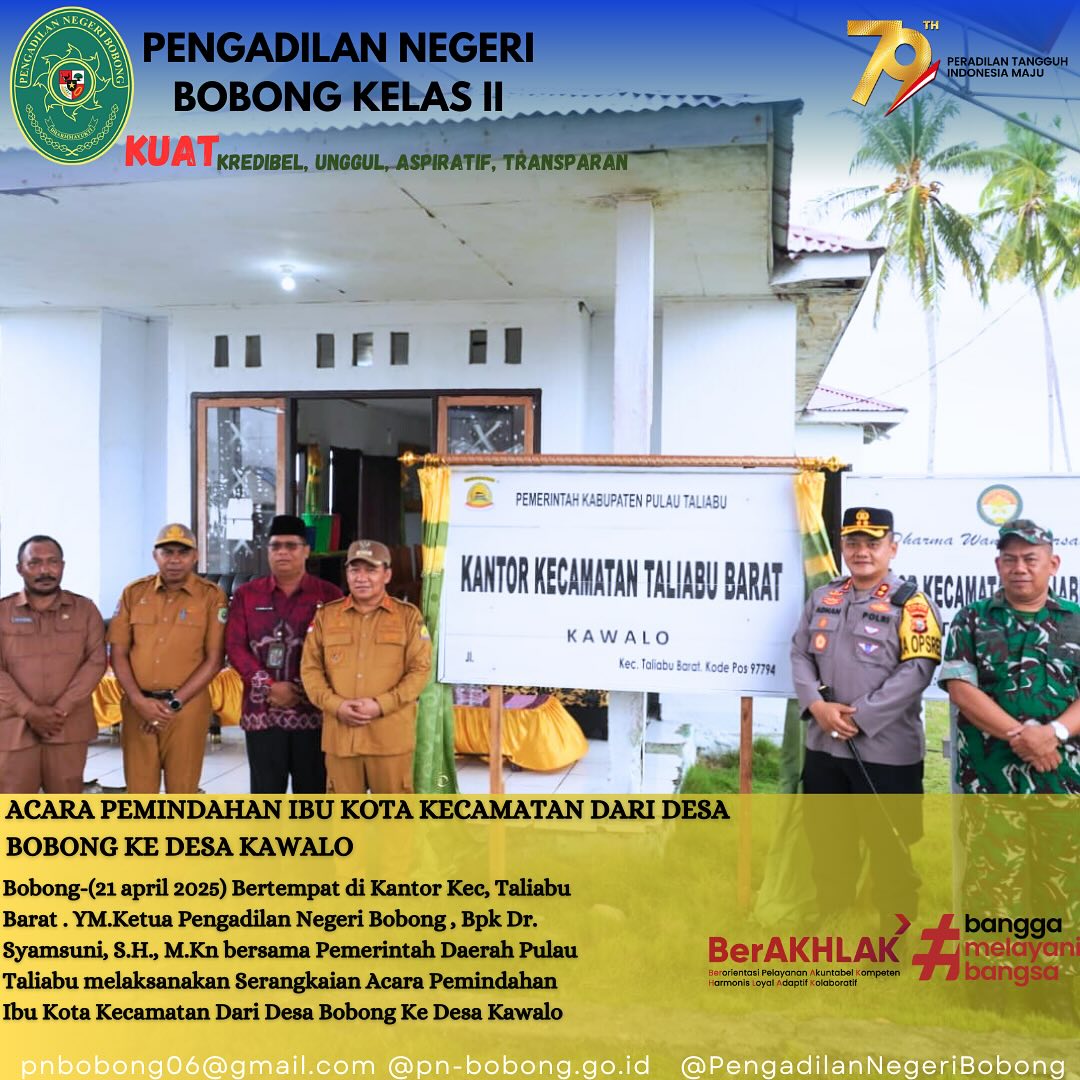 Pemindahan Ibu Kota Kecamatan Taliabu Barat  